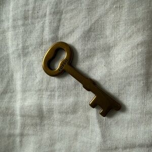 Fossil Antique Brass Key Charm
